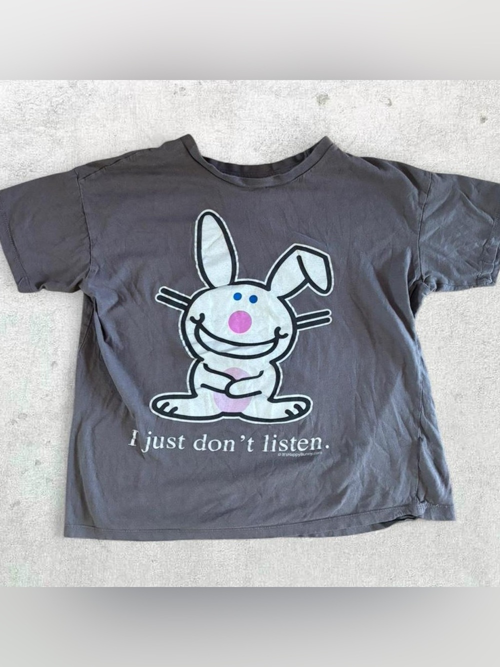 Y2K/Vintage Happy Bunny Gray Short Sleeve Tee